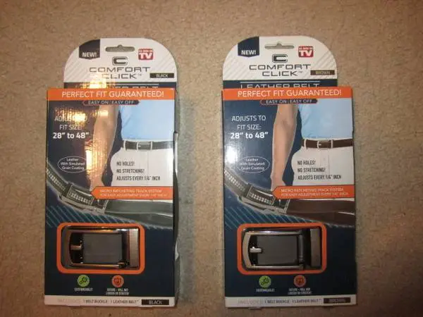2 for $25 NIB Comfort Click Leather Belt w Slide Buckle Black or Brown