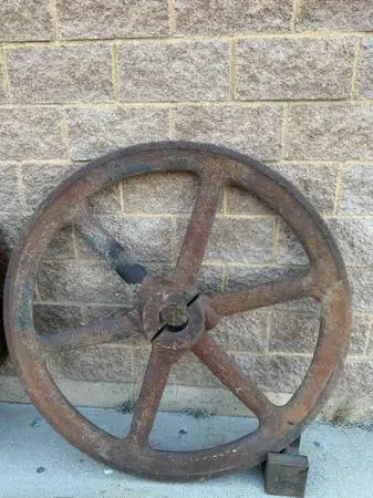 50 SOLID 800Lb. CAST IRON FLY WHEEL / c.1900