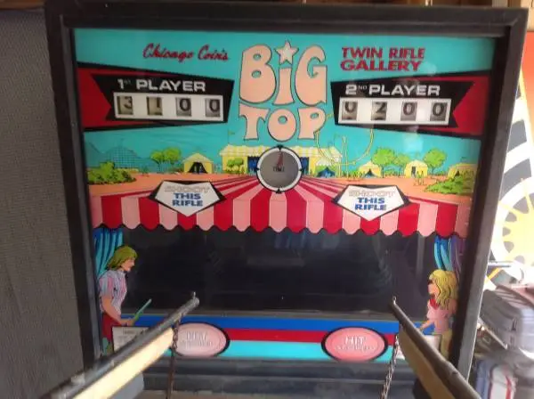 1973 big top twin rifle pinball machine trade
