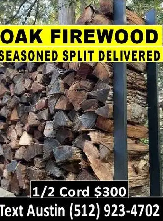 SEASONED OAK FIREWOOD SPLIT DELIVERED STACKED