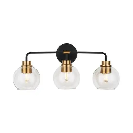 VISTA HEIGHTS 3-LIGHT AGED BRONZE AND BRASS VANITY LIGHT