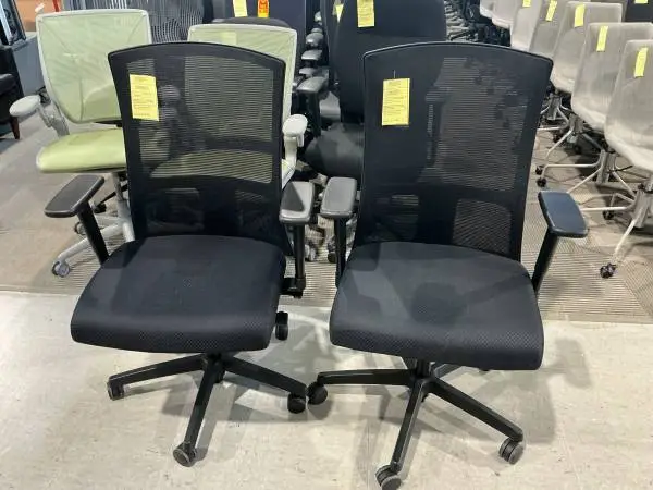 ergonomic Office Chair by Paoli w/ Black Mesh Back & Gray Fabric Seat