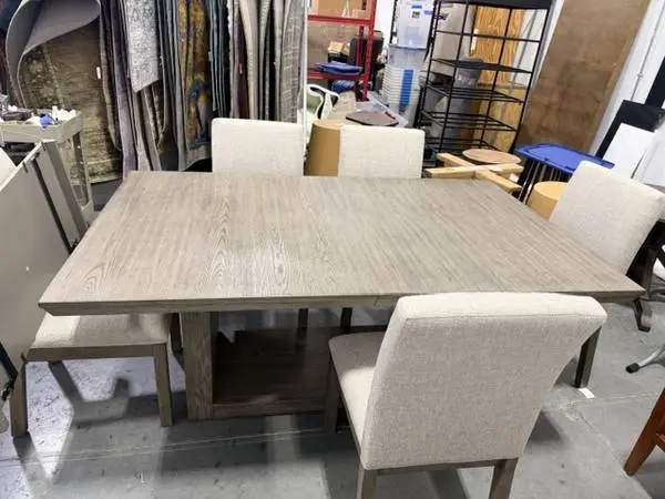 Abbyson Home Goodwin 72.2x90 Extendable Dining Table 5 Chairs Gray