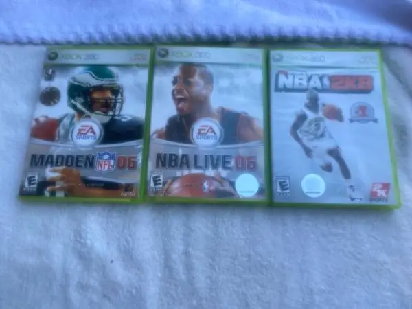 XBOX 360 EA SPORTS MADDEN, NBA LIVE, NBA 2K8