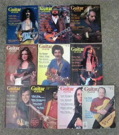 Lot of 10 GUITAR PLAYER MAGAZINES 1977   - Zappa,Page, Cale
