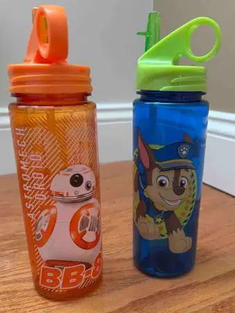 2 x Kids 20z BPA Free Water Bottles Star Wars BB-8 / Paw Patrol