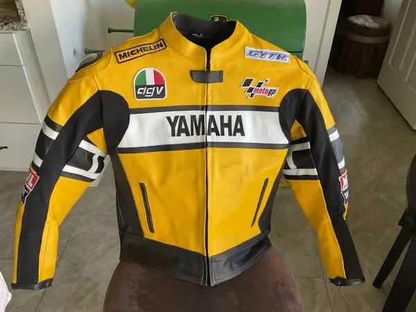 Yamaha professional team motorcycle riding racing leather jacket