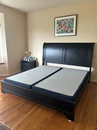 King size bed frame and mattress