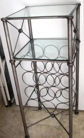 Industrial Designer Style Wine Rack Metal Holds12 Bottles