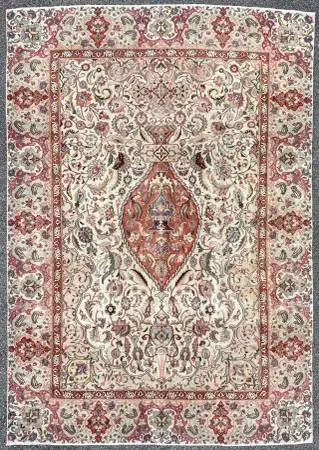 ANTIQUE PERSIAN HAJI JALILI TABRIZ RUG, 7.9 x 11.0