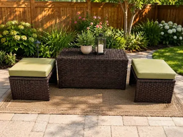 New 3pc outdoor patio furniture set sunbrella