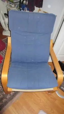 Ikea Paong arm chair blue, birch
