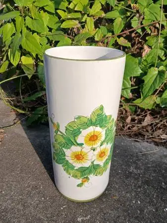 ITALIAN CERAMIC HOLDER FOR UMBRELLAS, STICKS OR PLANT DECOR