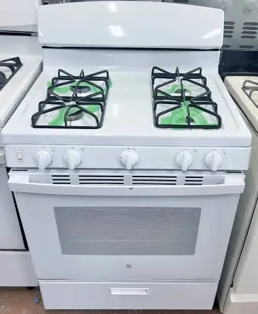 GE JGBS30DEKWW 30 Inch Gas Range 4 Sealed Burners, Broiler Drawer