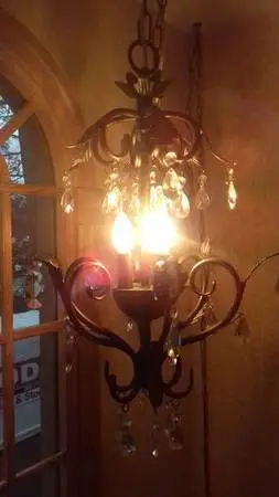 Elegant Crystal and Iron Chandelier