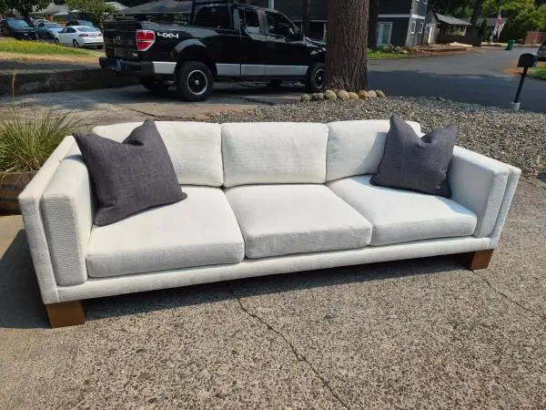 ✨CRATE AND BARREL MCM Wood Base Sofa-Excellent Condition!