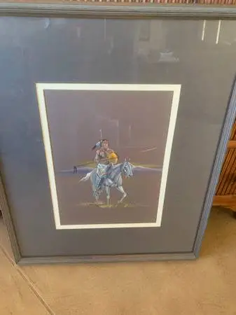 Harvey Pratt Original Native American Painting Framed