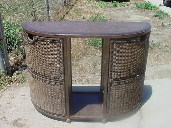 liquor cabinet leather top