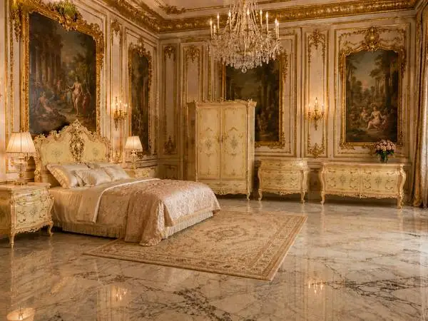 Amazing Luxurious Antique palatial Italian Rococo/Baroque bedroom set