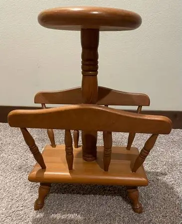 Vintage Wooden Coffee / End Table with Magazine & Newspaper Rack