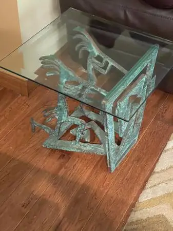 BEAUTIFUL KOKOPELLI FIGURATIVE ART SCULPTURE TABLE
