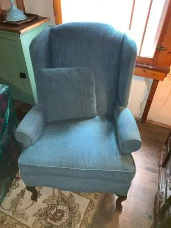 Blue upholstered chair