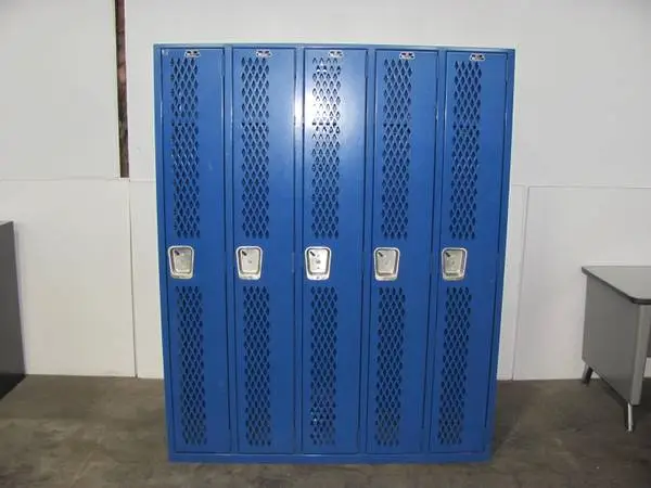 Blue Metal Locker Full Height x 5 Wide Lockers (60 x 16 x 75h)