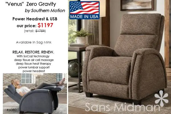 NEW IN BOX! Venus True Zero Gravity Power Headrest Recliner