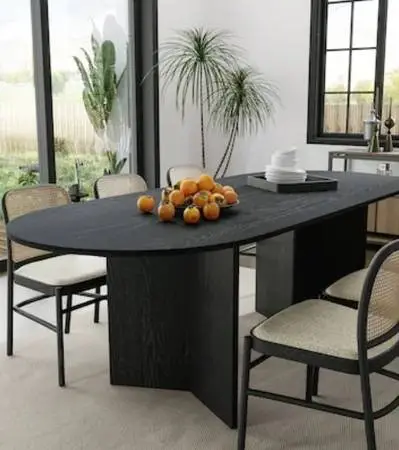 MODERN 79 SATIN BLACK DINING TABLE - ALLNEW