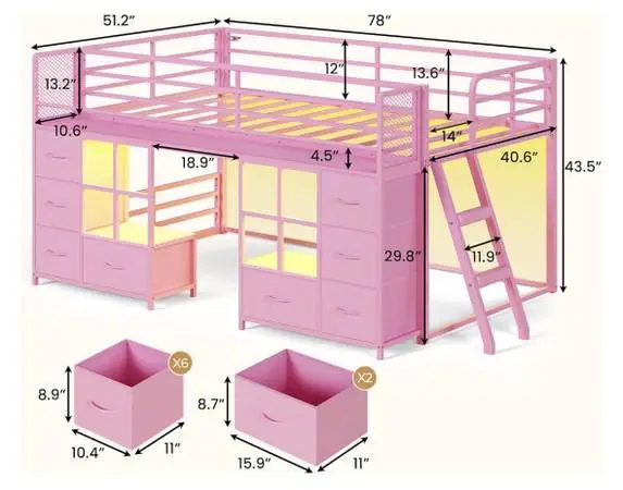 Two twin loft beds