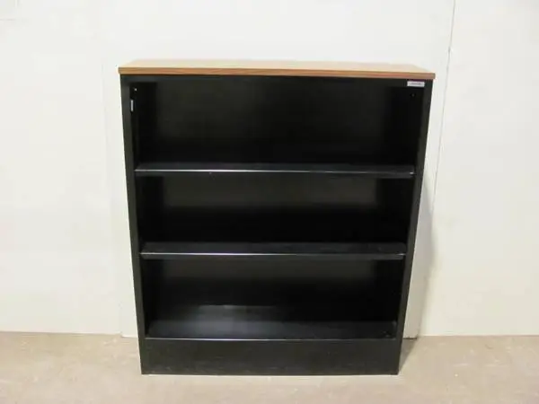 Corcraft black metal bookcase book shelf w/2 shelves (36 x 10 x 42h)