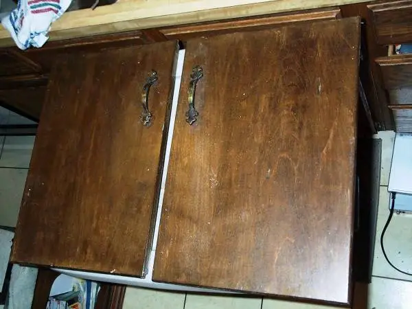 2 Cabinet Doors Cabinet Cover Privacy Wood Hinged Woodgrain Door Set
