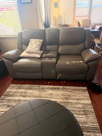 Genuine Leather power foot Sofa & Love seat recliner $800 or b/o