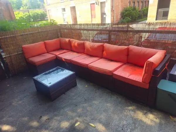 Outdoor couch and table