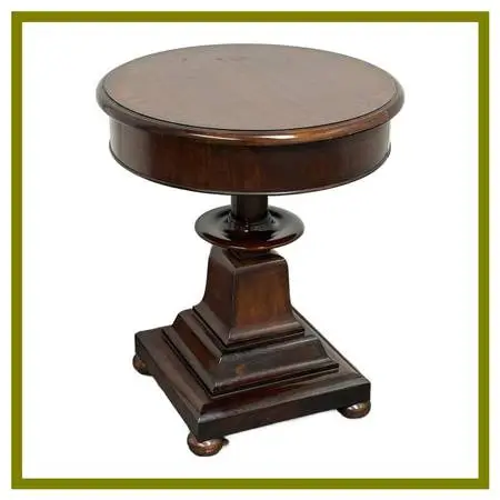 Ralph Lauren Home Anglesey Round Pedestal End Table