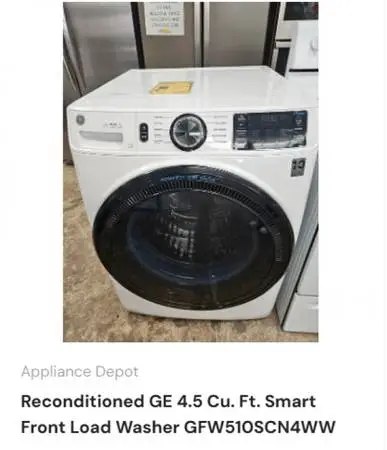 Reconditioned GE 4.5 Cu. Ft. Smart Front Load Washer GFW510SCN4WW