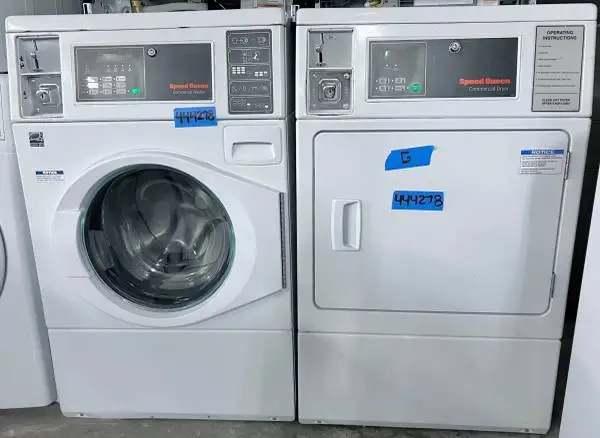 Speed Queen Coin Operated Washer Gas  Dryer Set , White