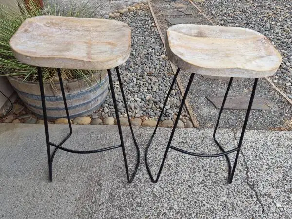 👌Modern Wood/Metal Tall BAR STOOLS-Excellent Condition!
