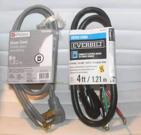 V (Have 3 &4 Prong) Dryer Appliance Cord (Pig Tail) -NEW