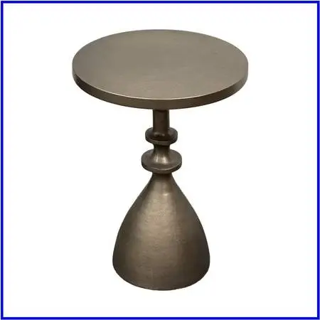 Arhaus Sculptural Bronze Finish Pedestal Martini Side Table