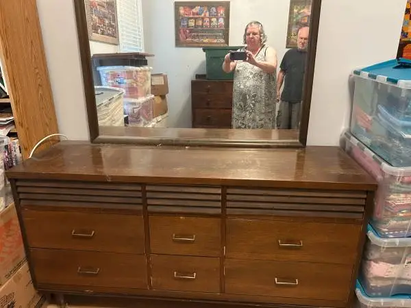 Mid-Century Modern Dresser w/Mirror and Matching NightStand