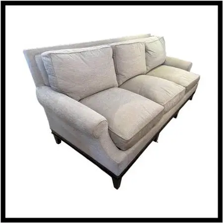 Bench Crafted Bespoke Twill Sofa, Heathered Taupe. Estimated Cost: $14