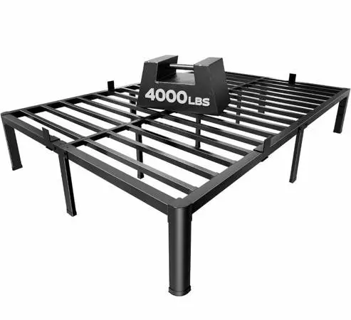 Praisun 4000LBS Queen Bed Frame with Charging Station, 14 inch Bed Frame Queen S