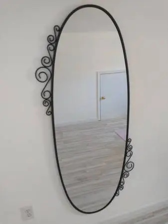Beautiful vintage full length iron frame mirror