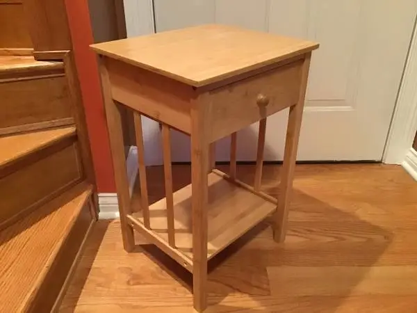 Real wood nightstand with drawer