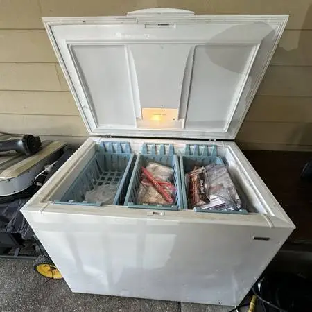 Manual Defrost Deep Freezer w Top Baskets & Door Lock