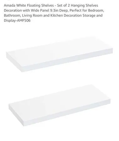 2 White Floating Shelves- New in the Box