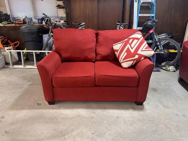 Red Love Seat and Tub Chair
