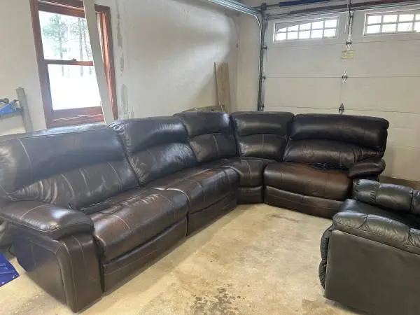 Leather reclining sectional