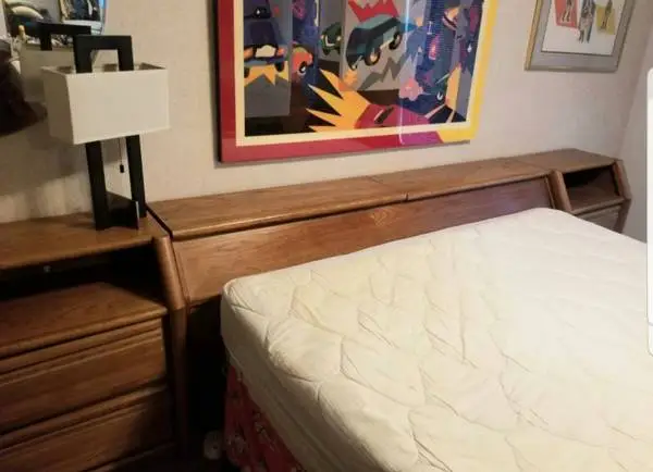 Solid Wood King Headboard w Nightstands, 3 Piece Bedroom Furniture Set
